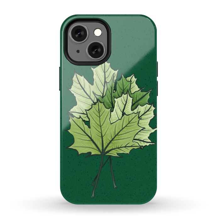 iPhone 13 mini StrongFit Green Maple Leaves In Spring by Boriana Giormova