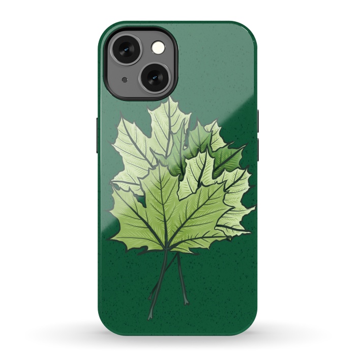 iPhone 13 StrongFit Green Maple Leaves In Spring by Boriana Giormova