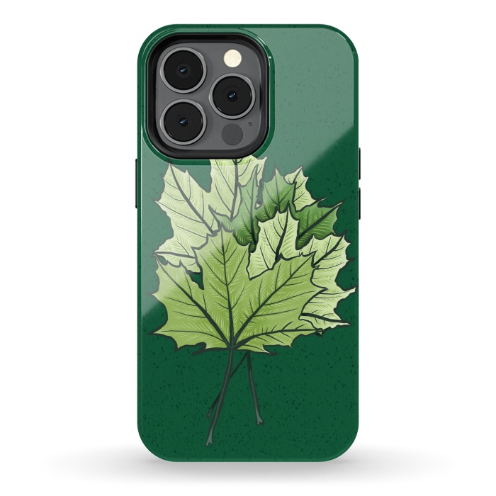iPhone 13 pro StrongFit Green Maple Leaves In Spring by Boriana Giormova