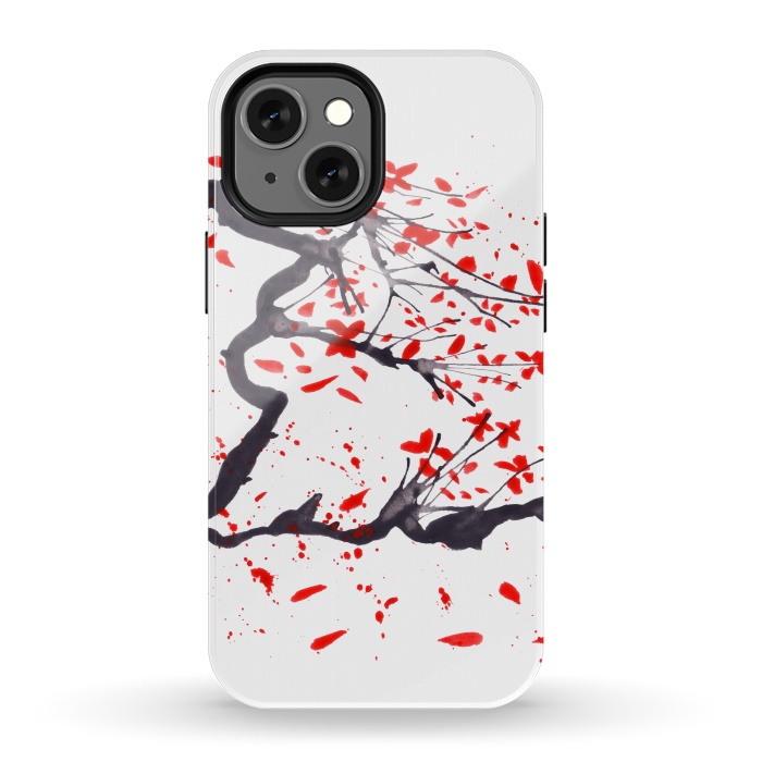iPhone 13 mini StrongFit Cherry tree flowers watercolor by ArtKingdom7