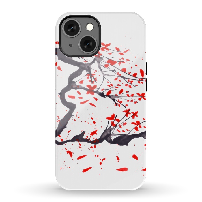 iPhone 13 StrongFit Cherry tree flowers watercolor by ArtKingdom7