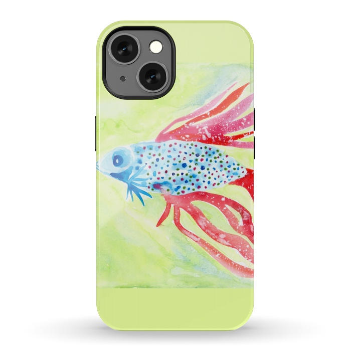 iPhone 13 StrongFit Betta fish watercolor by ArtKingdom7