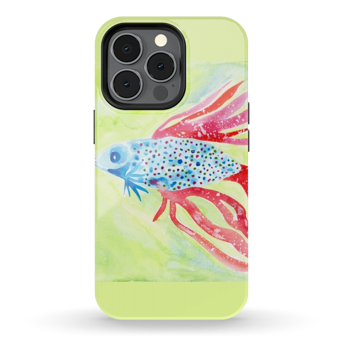 iPhone 13 pro StrongFit Betta fish watercolor by ArtKingdom7