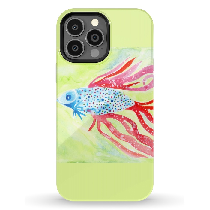 iPhone 13 Pro Max StrongFit Betta fish watercolor by ArtKingdom7