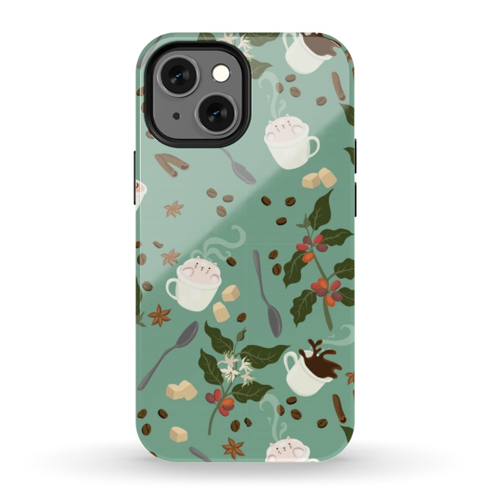 iPhone 13 mini StrongFit green tea love 2  by MALLIKA