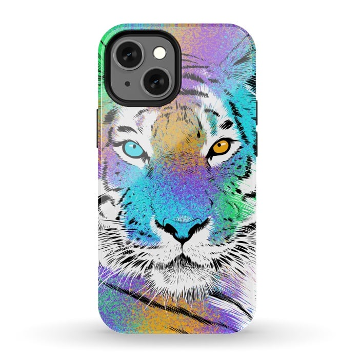 iPhone 13 mini StrongFit Tiger Colorful by Alberto