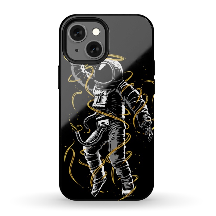 iPhone 13 mini StrongFit Astronaut lines gold by Alberto