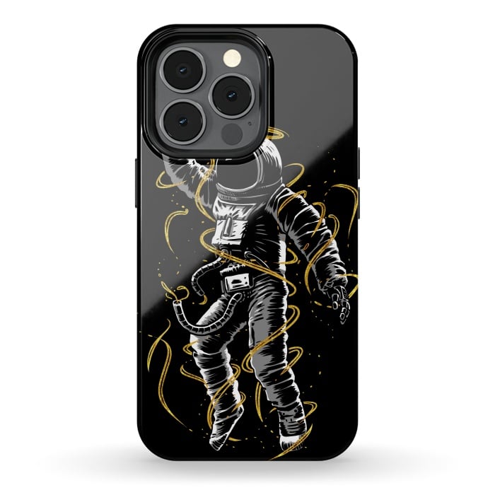 iPhone 13 pro StrongFit Astronaut lines gold by Alberto