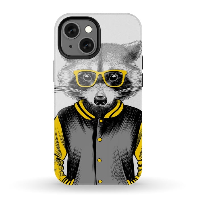 iPhone 13 mini StrongFit Raccoon School by Alberto