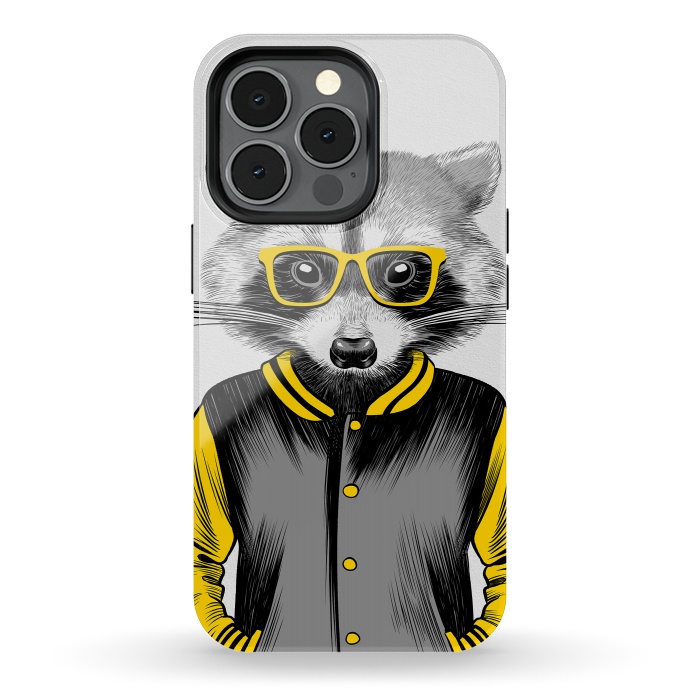 iPhone 13 pro StrongFit Raccoon School by Alberto