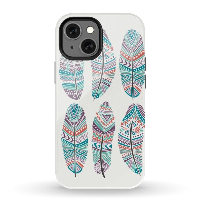 iPhone 13 mini StrongFit Feathers Feathers by Pom Graphic Design