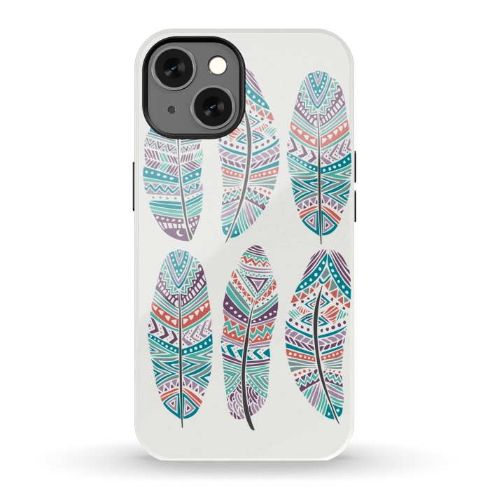 iPhone 13 StrongFit Feathers Feathers by Pom Graphic Design