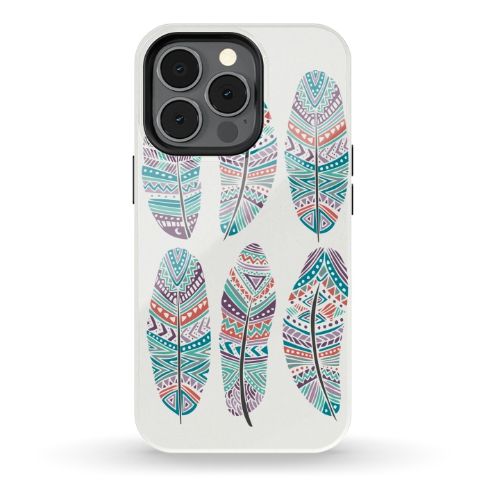 iPhone 13 pro StrongFit Feathers Feathers by Pom Graphic Design