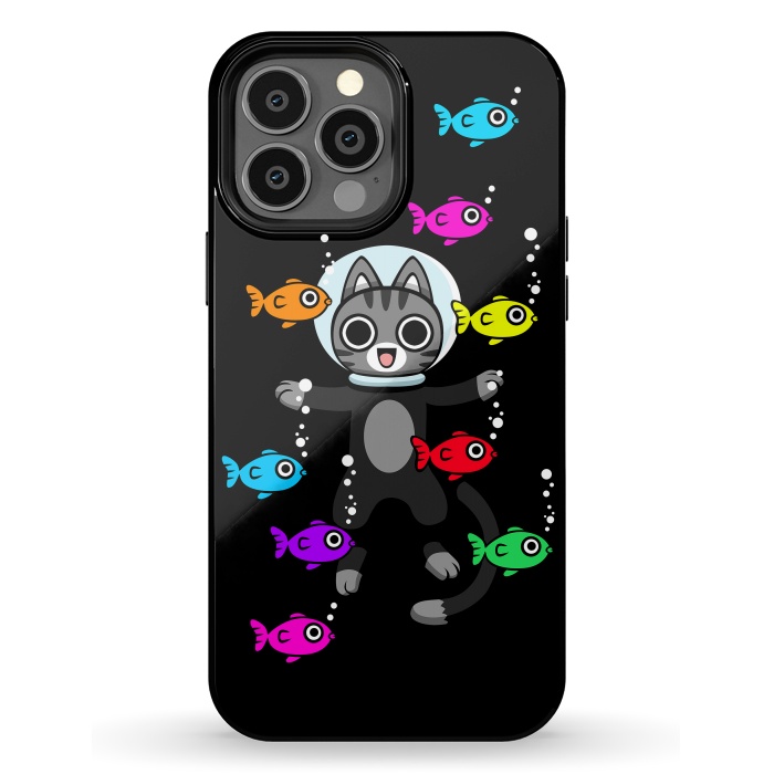 iPhone 13 Pro Max StrongFit Aquarium Cat by Alberto