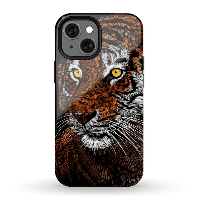 iPhone 13 mini StrongFit Realistic Tiger by Alberto