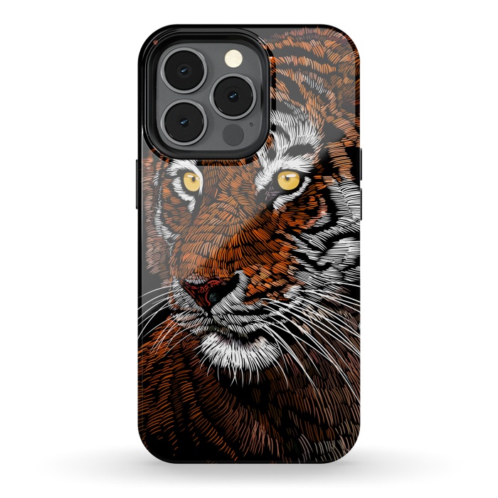 iPhone 13 pro StrongFit Realistic Tiger by Alberto