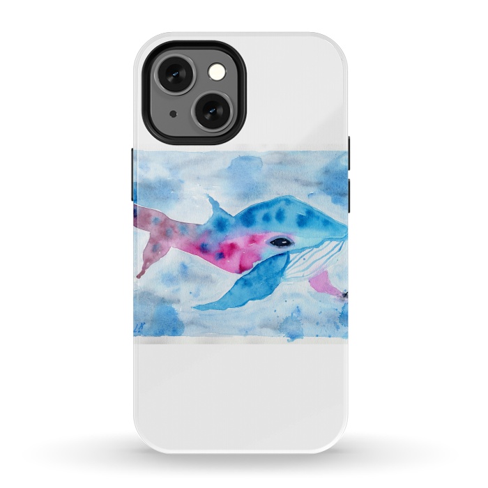 iPhone 13 mini StrongFit Baby whale watercolor by ArtKingdom7