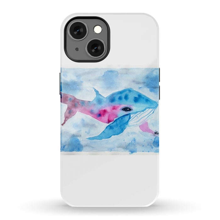 iPhone 13 StrongFit Baby whale watercolor by ArtKingdom7