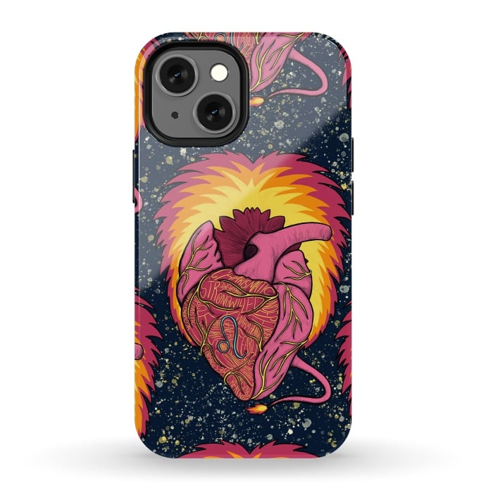 iPhone 13 mini StrongFit Leo Heart by Ranggasme