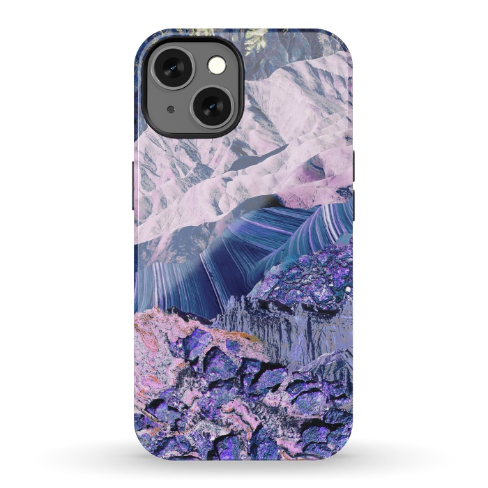 iPhone 13 StrongFit Blue Violet Geode mountain landscape by Oana 