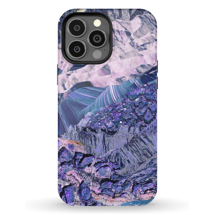 iPhone 13 Pro Max StrongFit Blue Violet Geode mountain landscape by Oana 