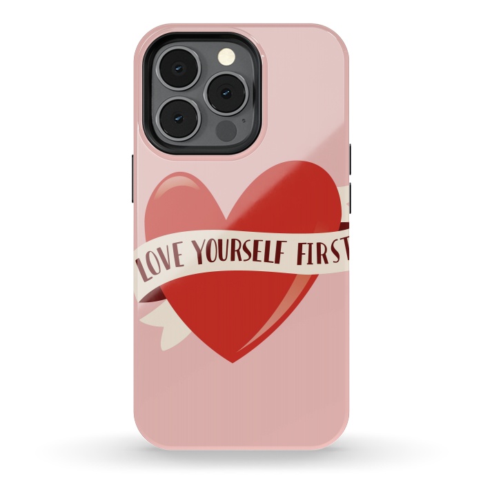 iPhone 13 pro StrongFit Love Yourself First, Happy Valentine's Day by Jelena Obradovic