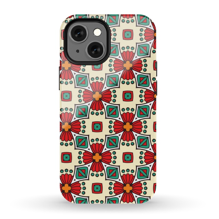 iPhone 13 mini StrongFit red floral print by MALLIKA