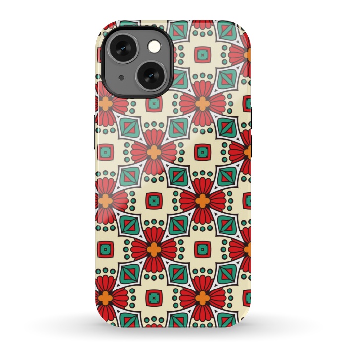 iPhone 13 StrongFit red floral print by MALLIKA