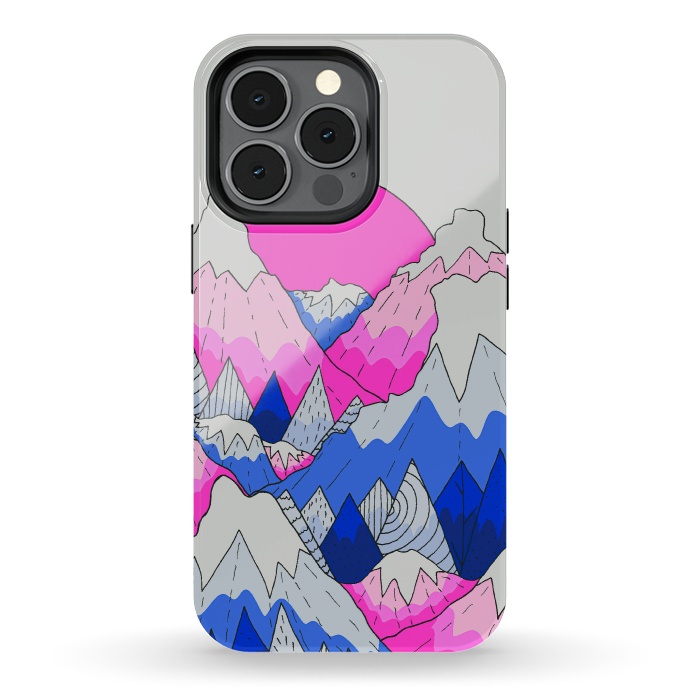 iPhone 13 pro StrongFit The hot pink and blue peaks by Steve Wade (Swade)