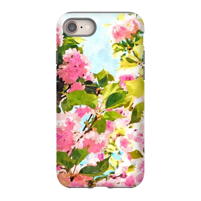 iPhone 8 StrongFit Day dreaming under the blooming Bougainvillea | Summer botanical Floral Vintage Garden Painting by Uma Prabhakar Gokhale