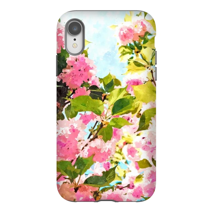 iPhone Xr StrongFit Day dreaming under the blooming Bougainvillea | Summer botanical Floral Vintage Garden Painting by Uma Prabhakar Gokhale