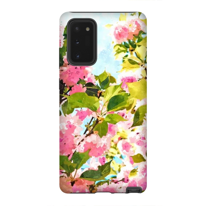 Galaxy Note 20 StrongFit Day dreaming under the blooming Bougainvillea | Summer botanical Floral Vintage Garden Painting by Uma Prabhakar Gokhale