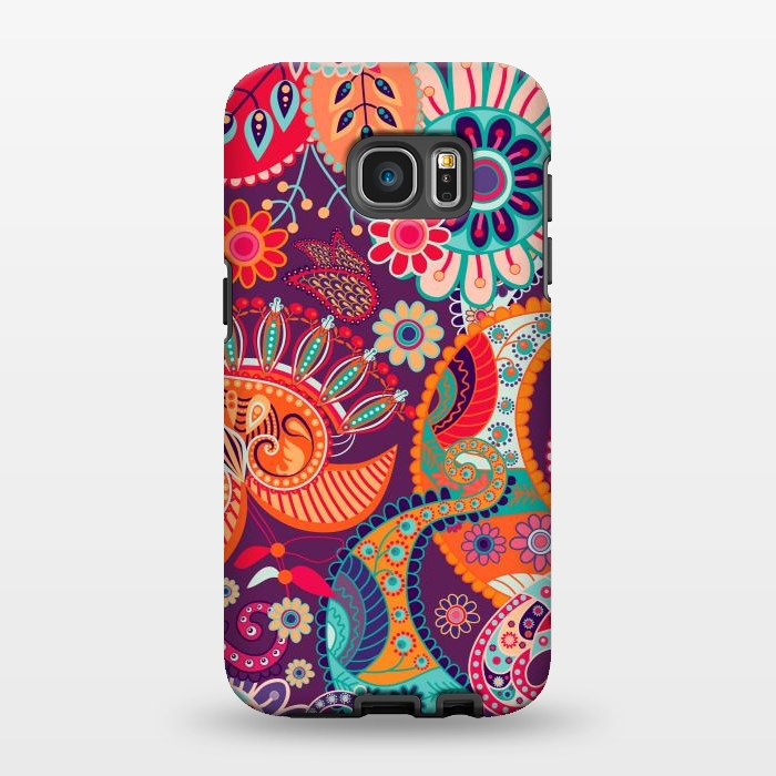 Galaxy S7 EDGE StrongFit Figure in bright flowers by ArtsCase