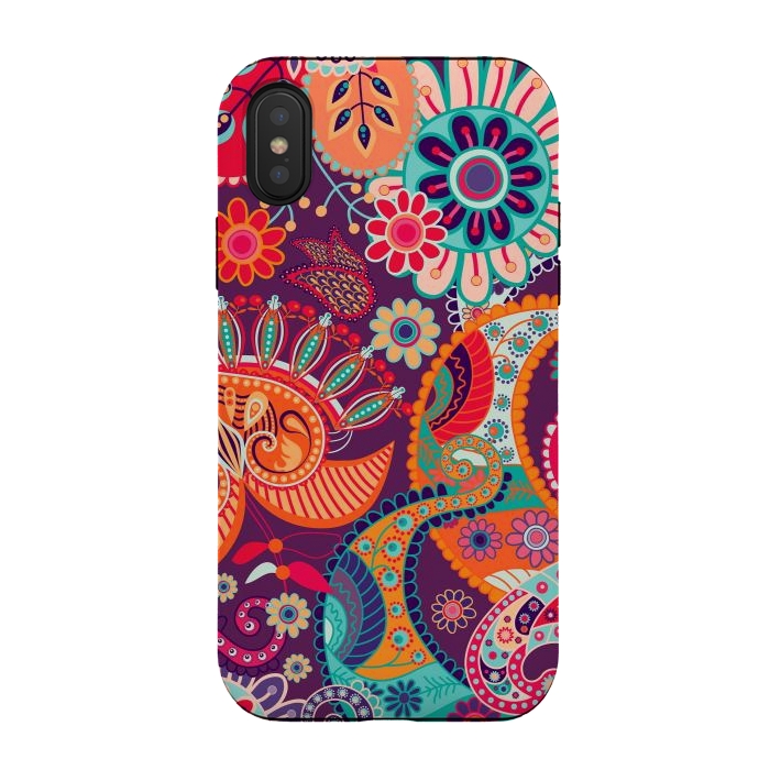 iPhone Xs / X StrongFit Figure in bright flowers by ArtsCase