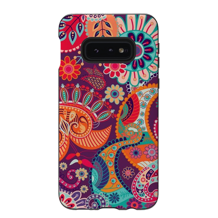 Galaxy S10e StrongFit Figure in bright flowers by ArtsCase