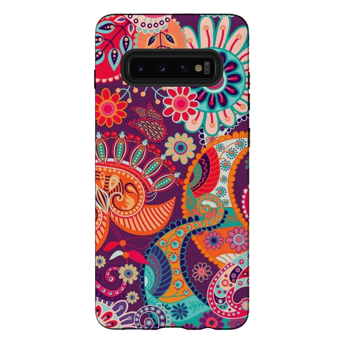 Galaxy S10 plus StrongFit Figure in bright flowers by ArtsCase