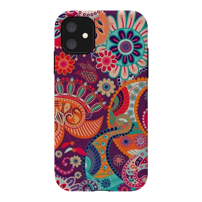 iPhone 11 StrongFit Figure in bright flowers by ArtsCase
