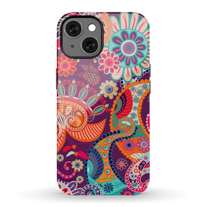 iPhone 13 StrongFit Figure in bright flowers by ArtsCase