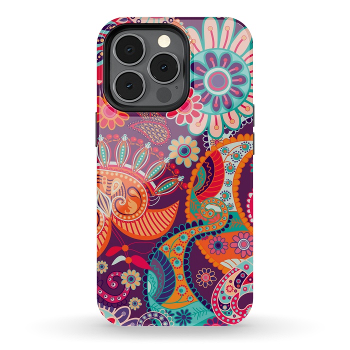 iPhone 13 pro StrongFit Figure in bright flowers by ArtsCase