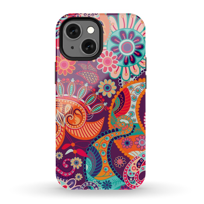 iPhone 13 mini StrongFit Figure in bright flowers by ArtsCase