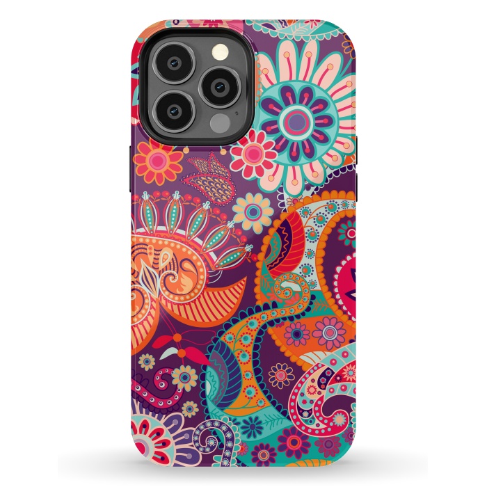 iPhone 13 Pro Max StrongFit Figure in bright flowers by ArtsCase