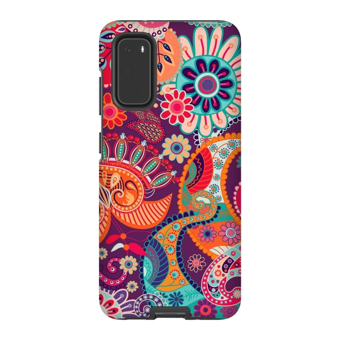 Galaxy S20 StrongFit Figure in bright flowers by ArtsCase