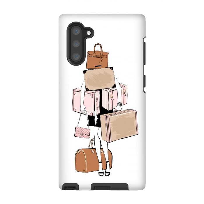 Galaxy Note 10 StrongFit Woman with luggage by Martina