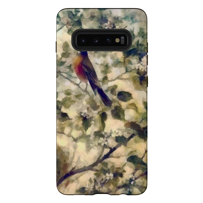 Galaxy S10 plus StrongFit Watercolored Nature by Texnotropio