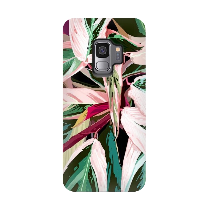 Galaxy S9 StrongFit Tropical Variegated Houseplant by Uma Prabhakar Gokhale