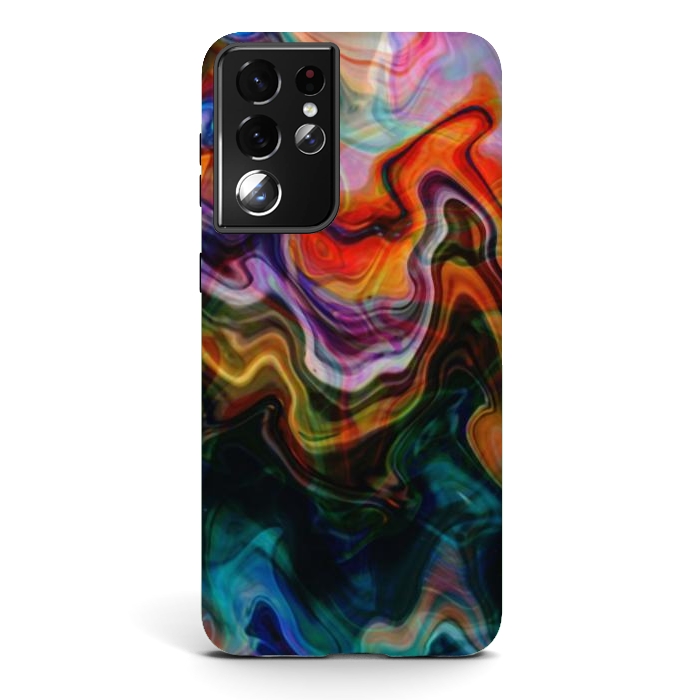 Galaxy S21 ultra StrongFit Digitalart Abstract Marbling G596 by Medusa GraphicArt