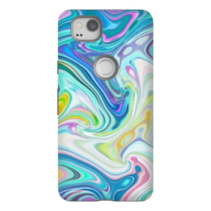 Pixel 2 StrongFit Digitalart Abstract Marbling G597 by Medusa GraphicArt