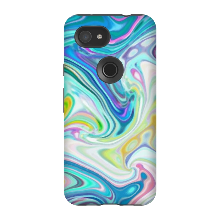 Pixel 3A StrongFit Digitalart Abstract Marbling G597 by Medusa GraphicArt