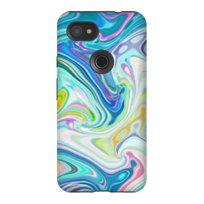 Pixel 3AXL StrongFit Digitalart Abstract Marbling G597 by Medusa GraphicArt