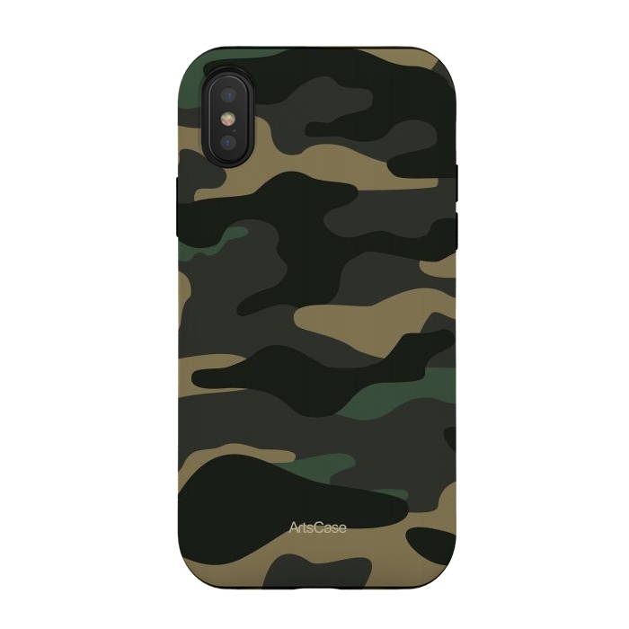 iPhone Xs / X StrongFit Green Camo by ArtsCase